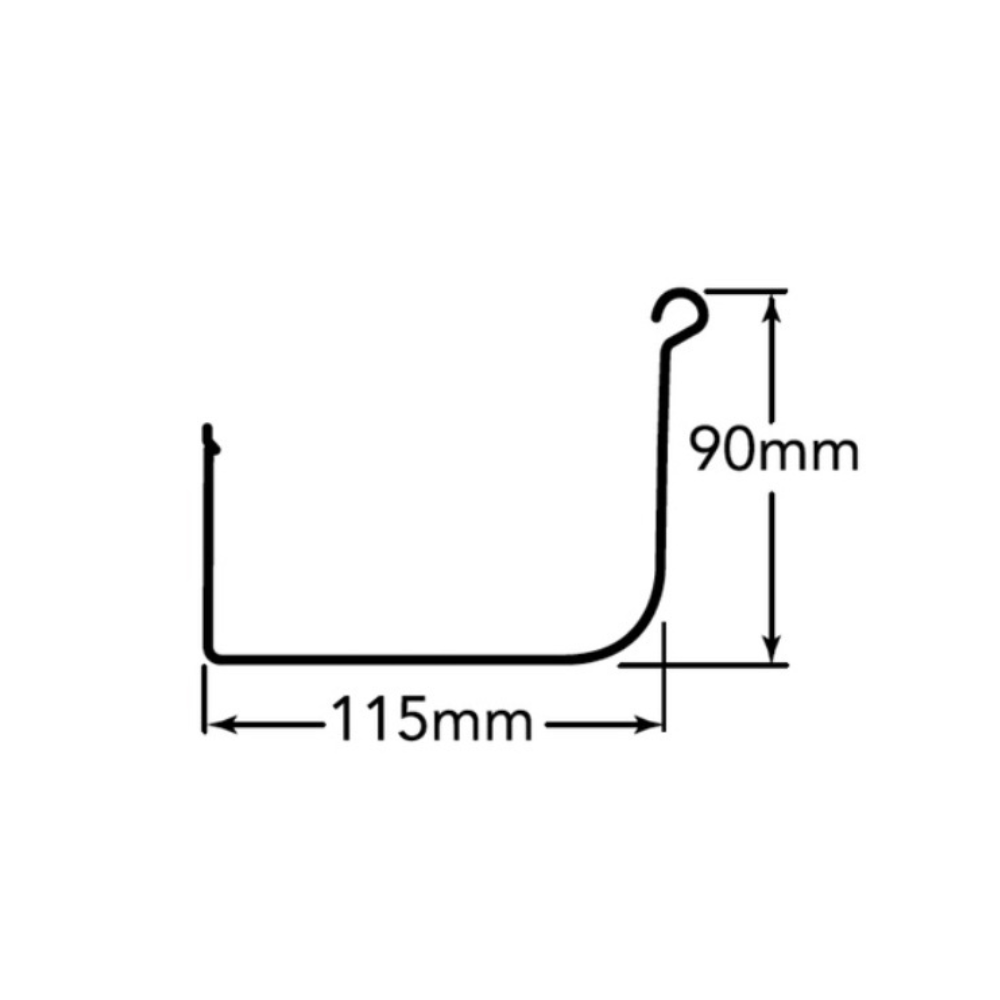 Quad Gutter 115 Hi Front Unslotted Painted