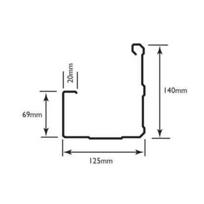 Fitfast Gutter 125mm Wide 0.42 Zincalume - Qld Only