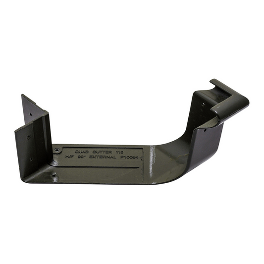 Quad Hi-Front 115mm Gutter External Cast Corner 90 Degree Painted