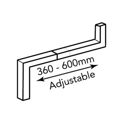 Rectangular Downpipe Offset 100mm X 50mm Zincalume - Adjustable